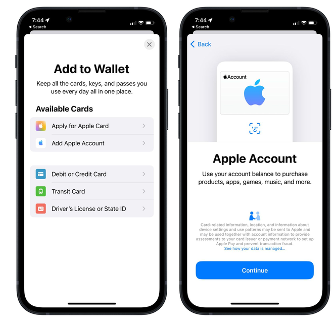 永宁苹果手机维修分享iOS 15.5钱包App如何添加 Apple 账户 